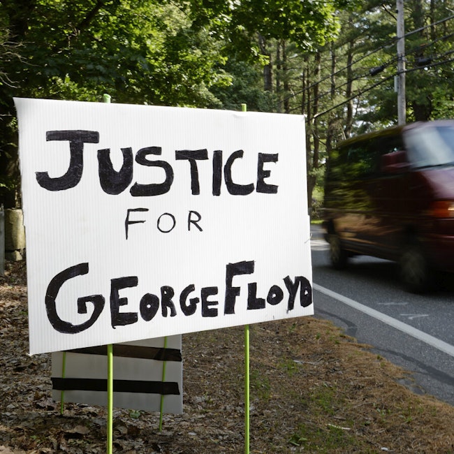 Poster depicting "Justice for George Floyd"