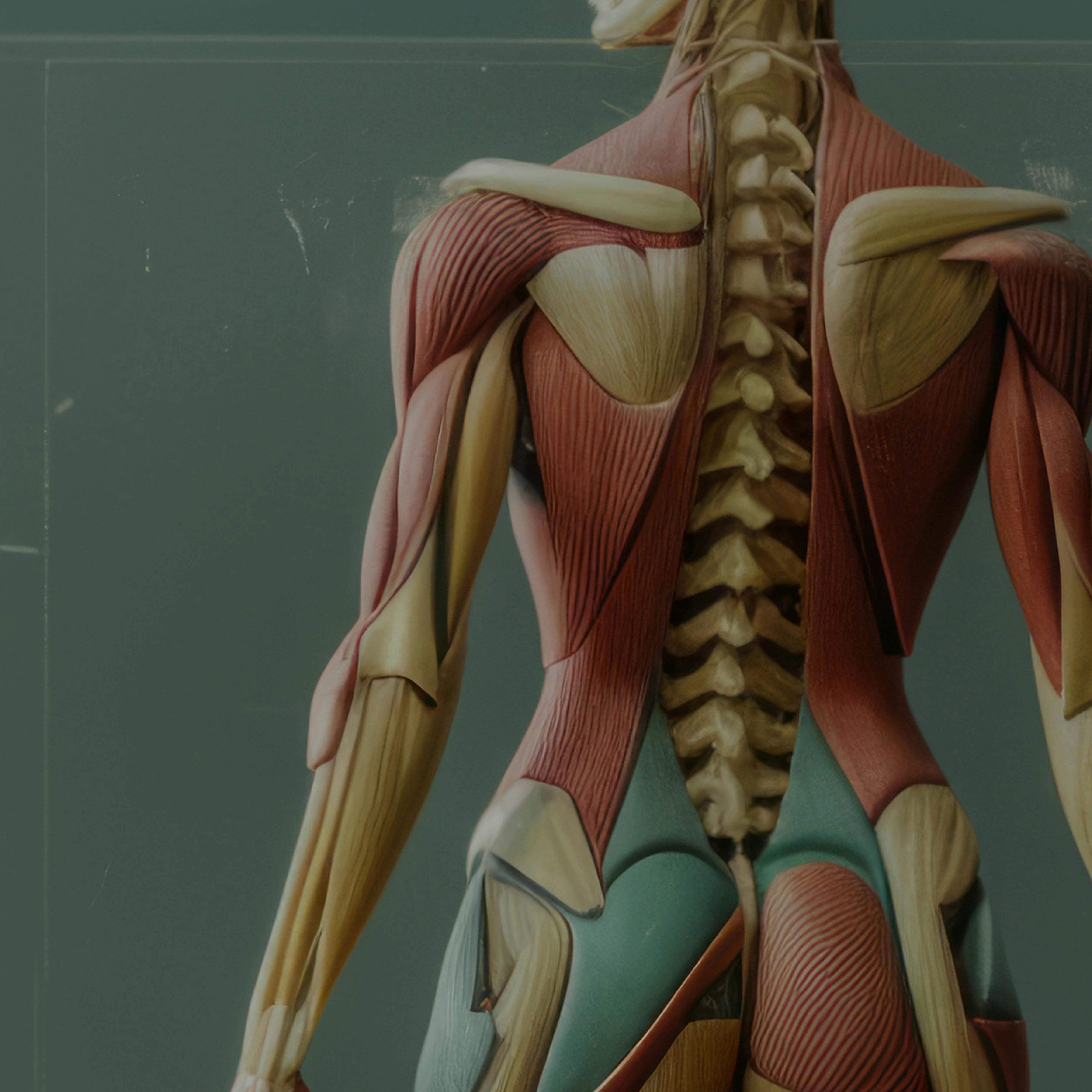 Image of the musculo-skeleton of a female body