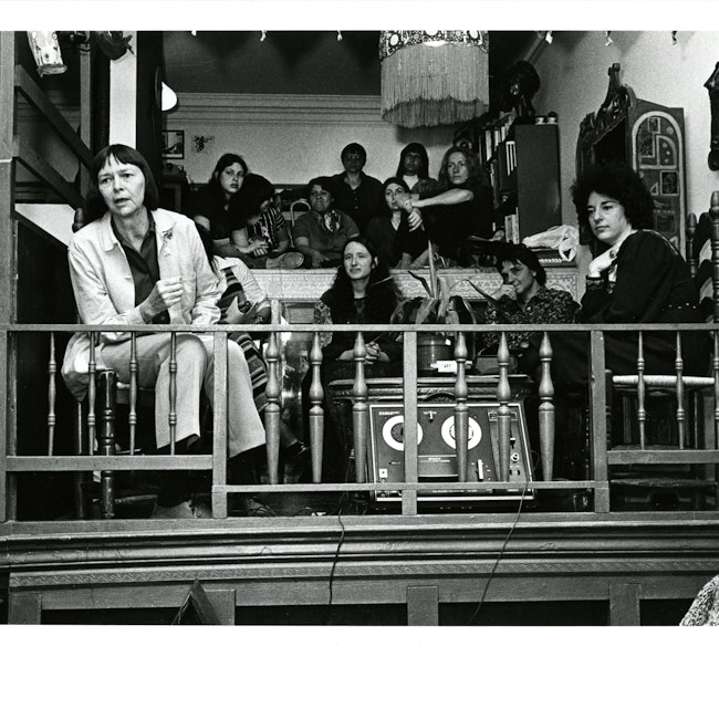 Barbara Deming, Erika Duncan, Adrienne Rich, and Gloria Orenstein at The Woman's Salon