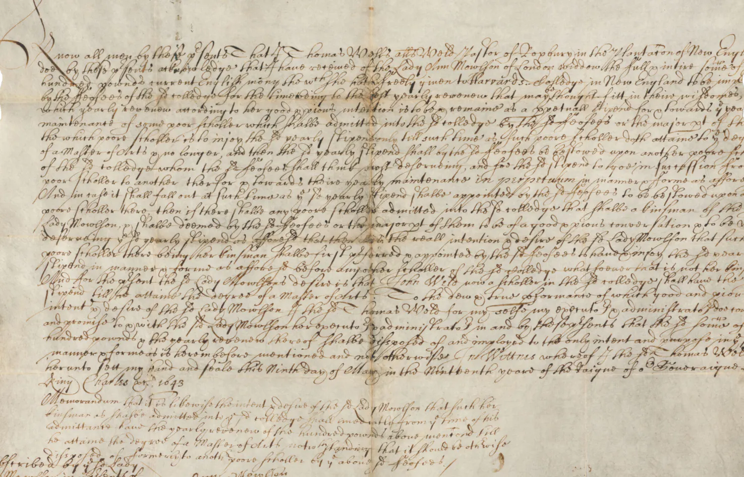 A handwritten document, old-timey script on aged paper