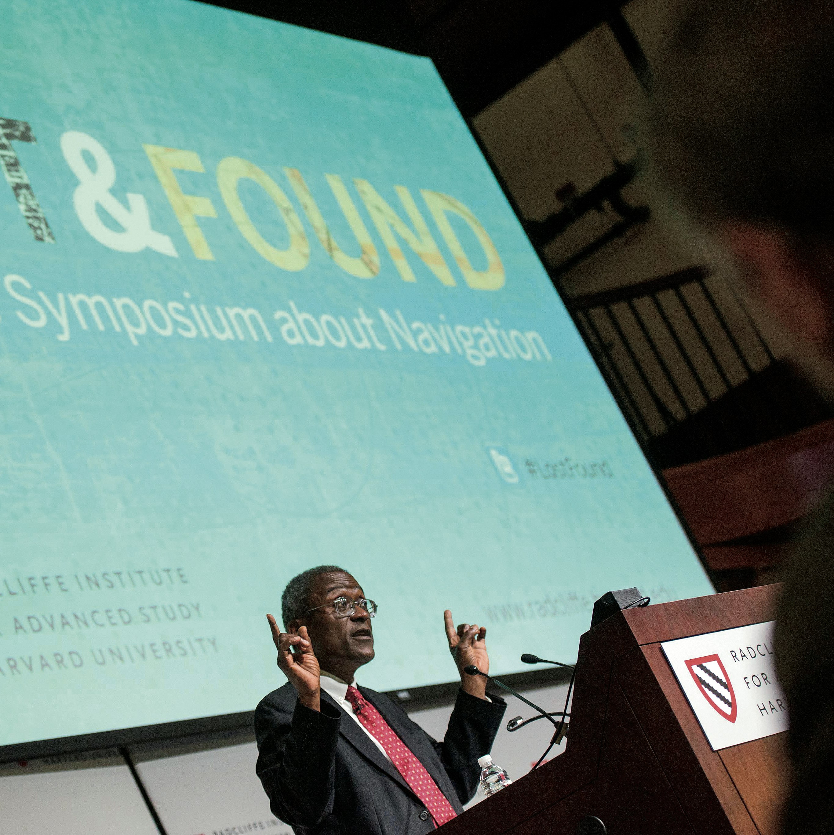 Hiawatha Bray speaking at the "Lost and Found" symposium.