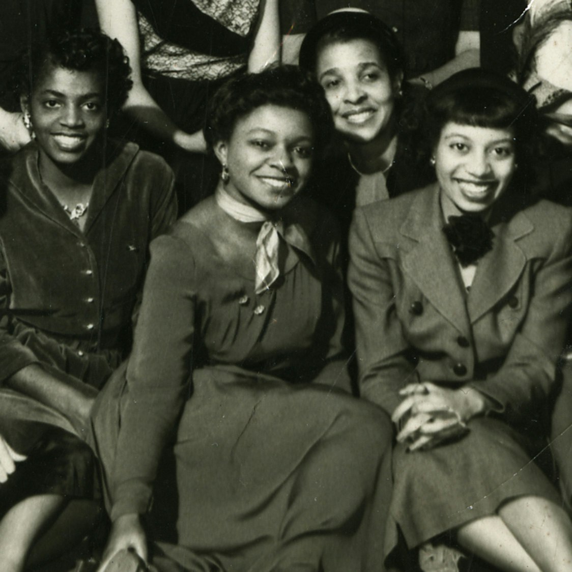 Archival photographic portrait of young African American women.