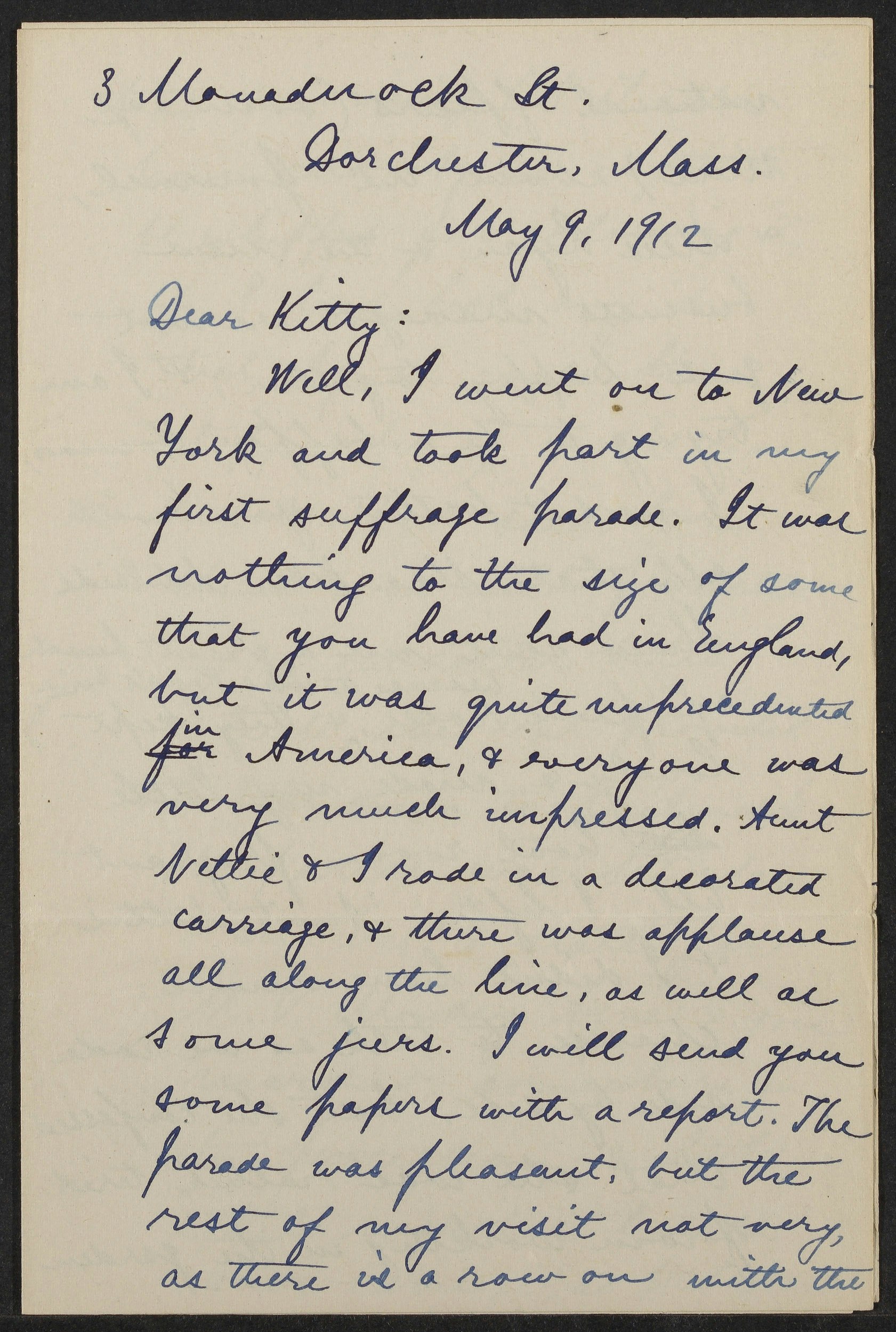 Letter from Alice Blackwell