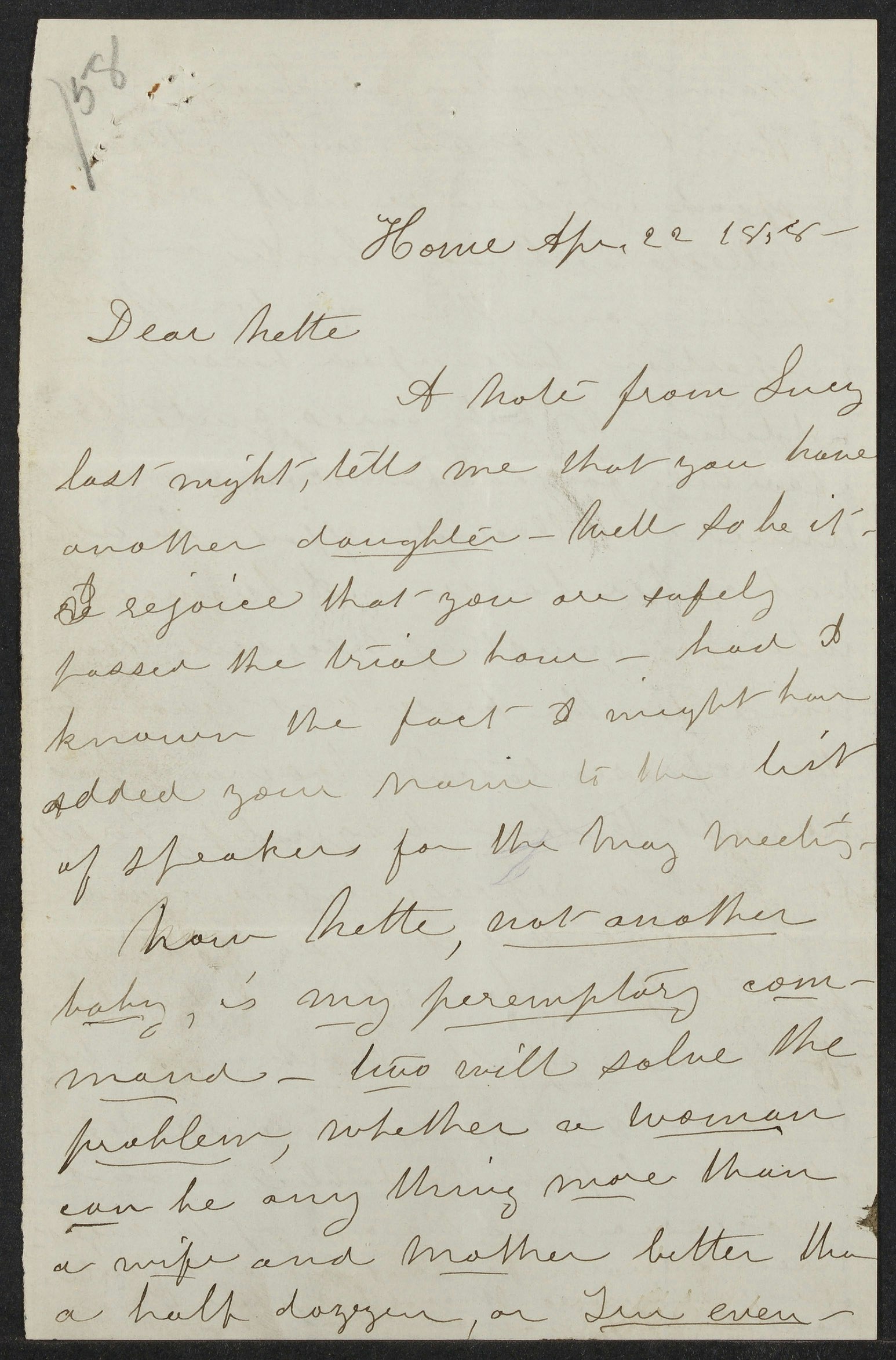 Letter from Susan B. Anthony