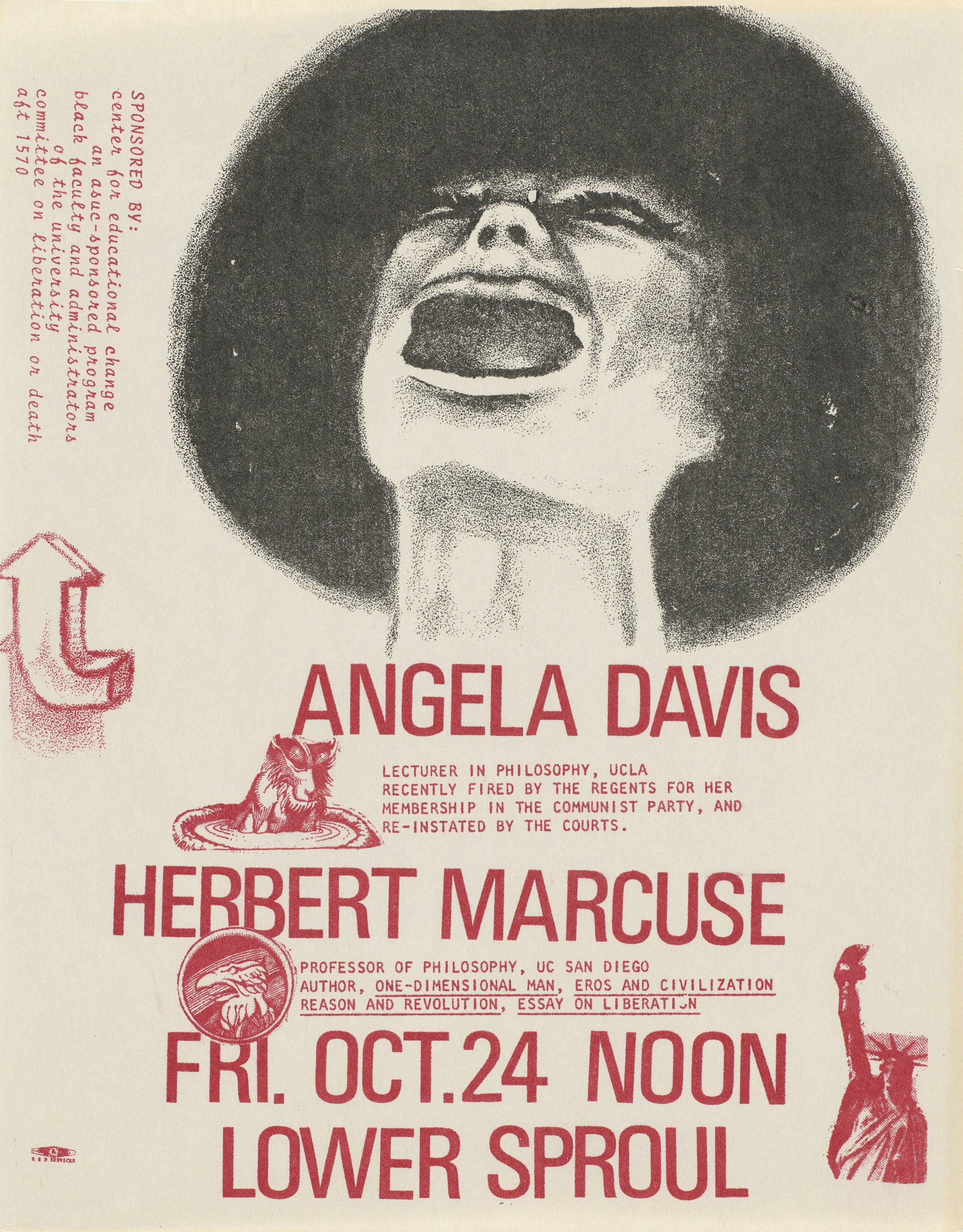 2023 12 15 Flyer Promoting Talk By Angela Davis And Herbert Marcuse Wc Critresist 01 Radcliffe Jf