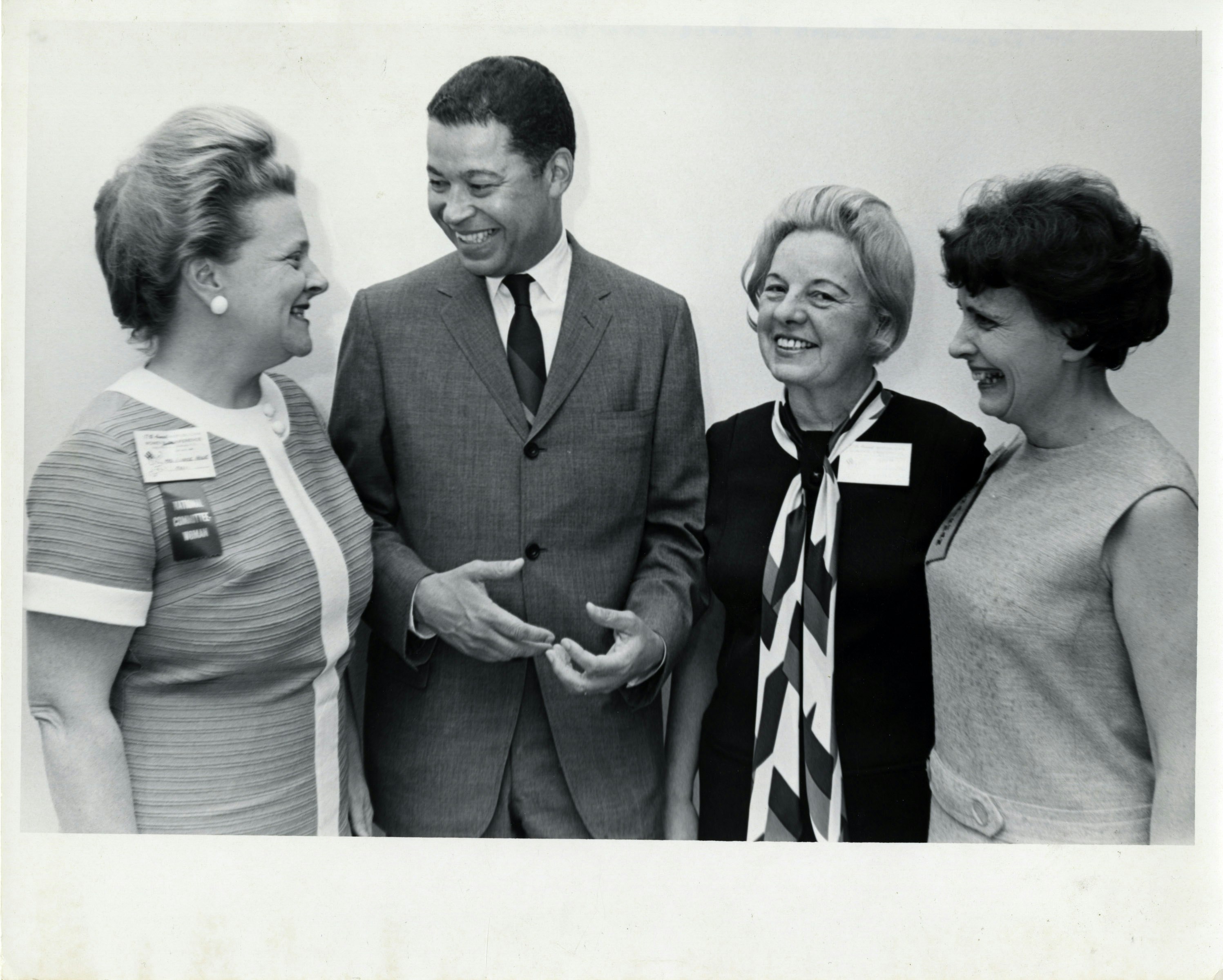 Eunice Howe with Senator Edward Brooke and two unidentified women