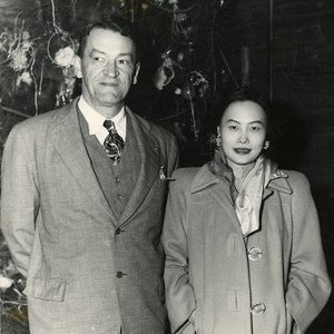 Black and white image of Anna Chennault and man