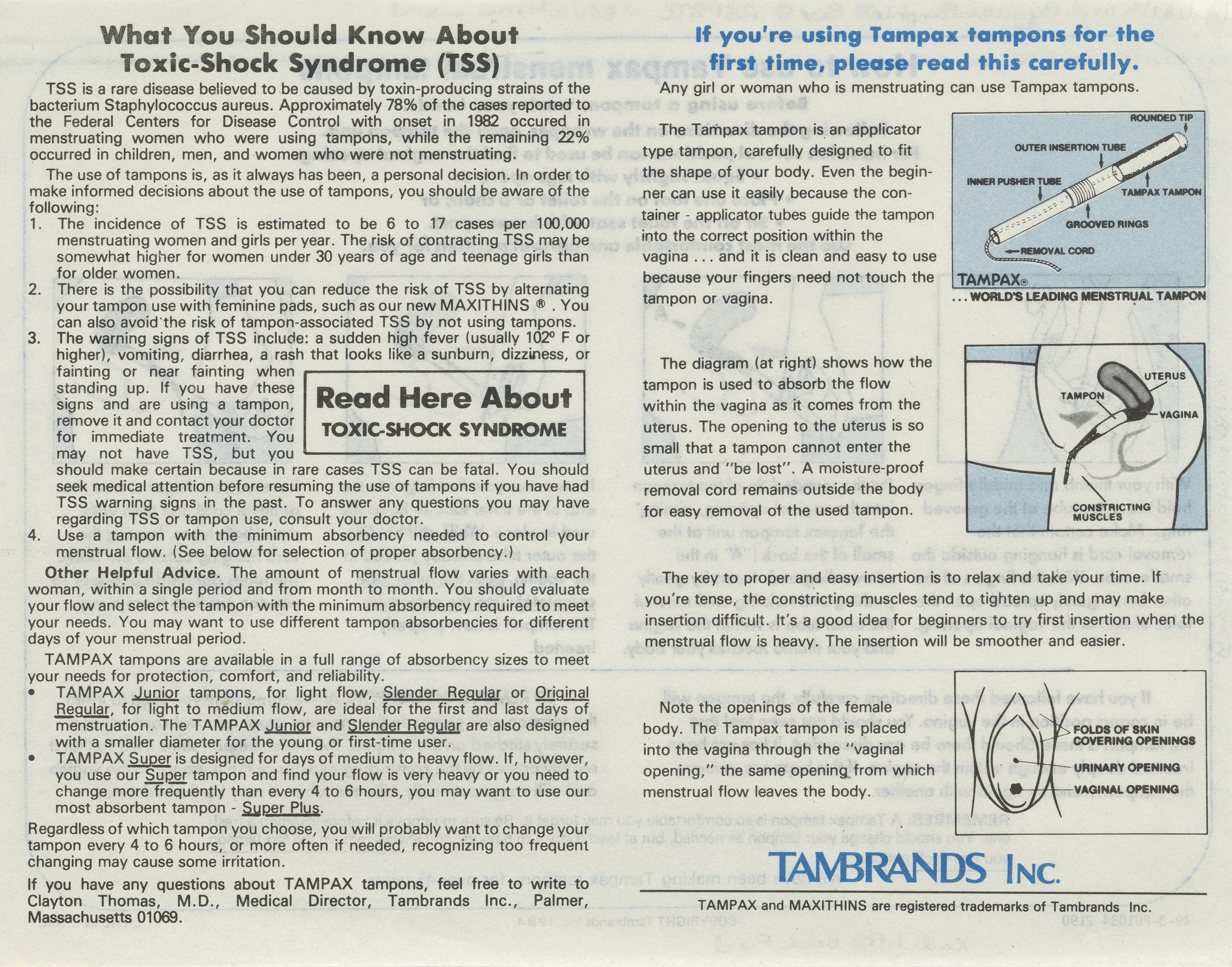 How To Use Tampax Tampons Sheet Schlesinger 990145768700203941