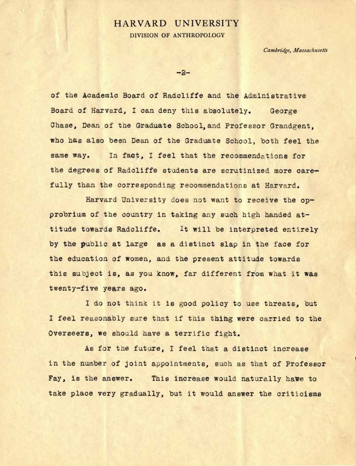 January 20, 1931 letter from Dr. Alfred M. Tozzer to Dr. Thomas Barbour, page 2_courtesy of Harvard University Archives