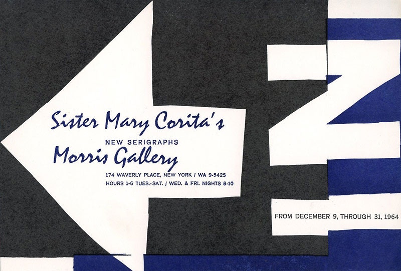Invitation to Sister Mary Corita exhibition at the Morris Gallery_1964_courtesy of Papers of Corita Schlesinger Library