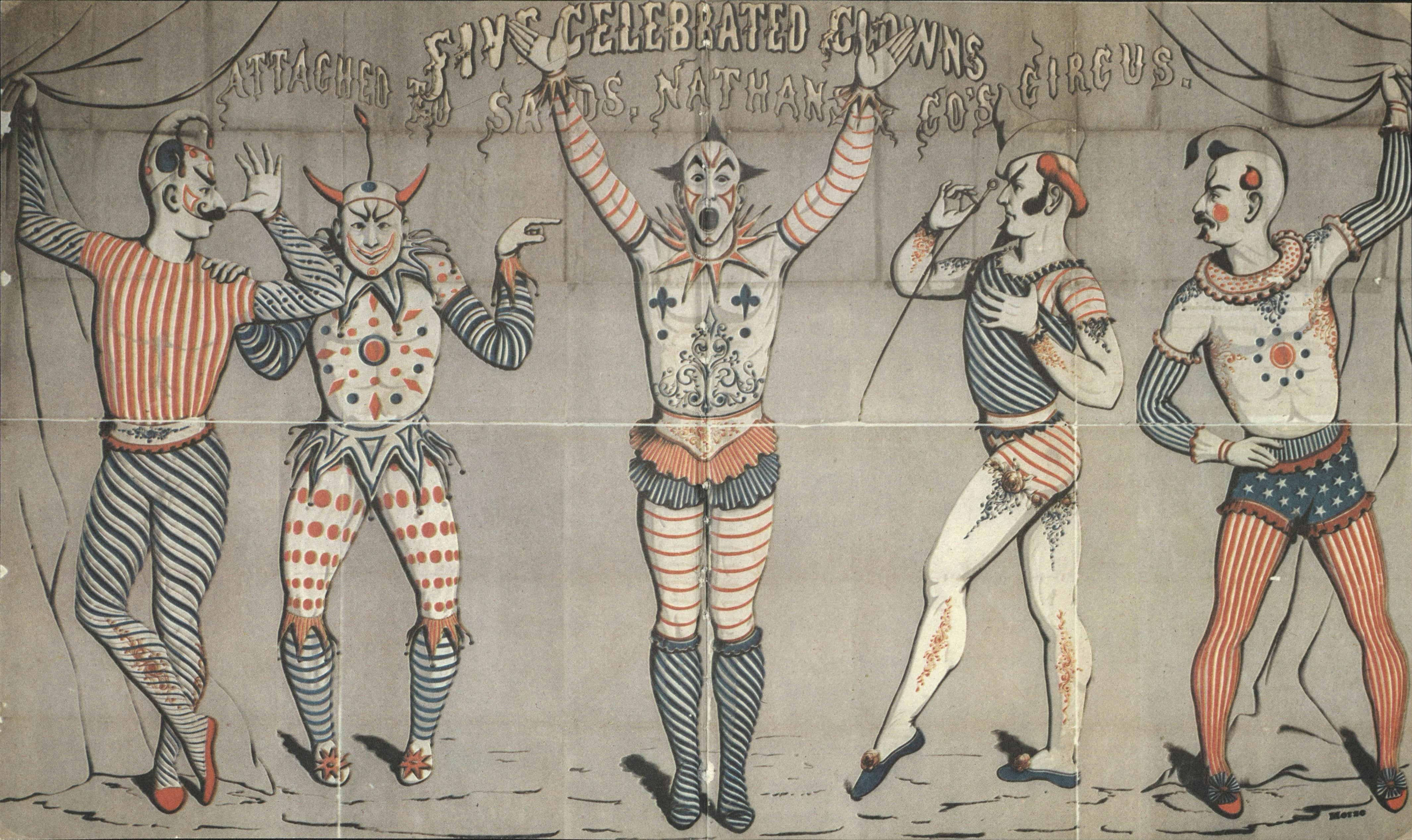 Artwork with clowns