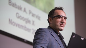 Babak Parviz speaking at the "Smart Clothes" science symposium