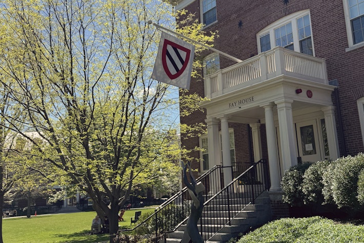HRI Flag in front of Fay House