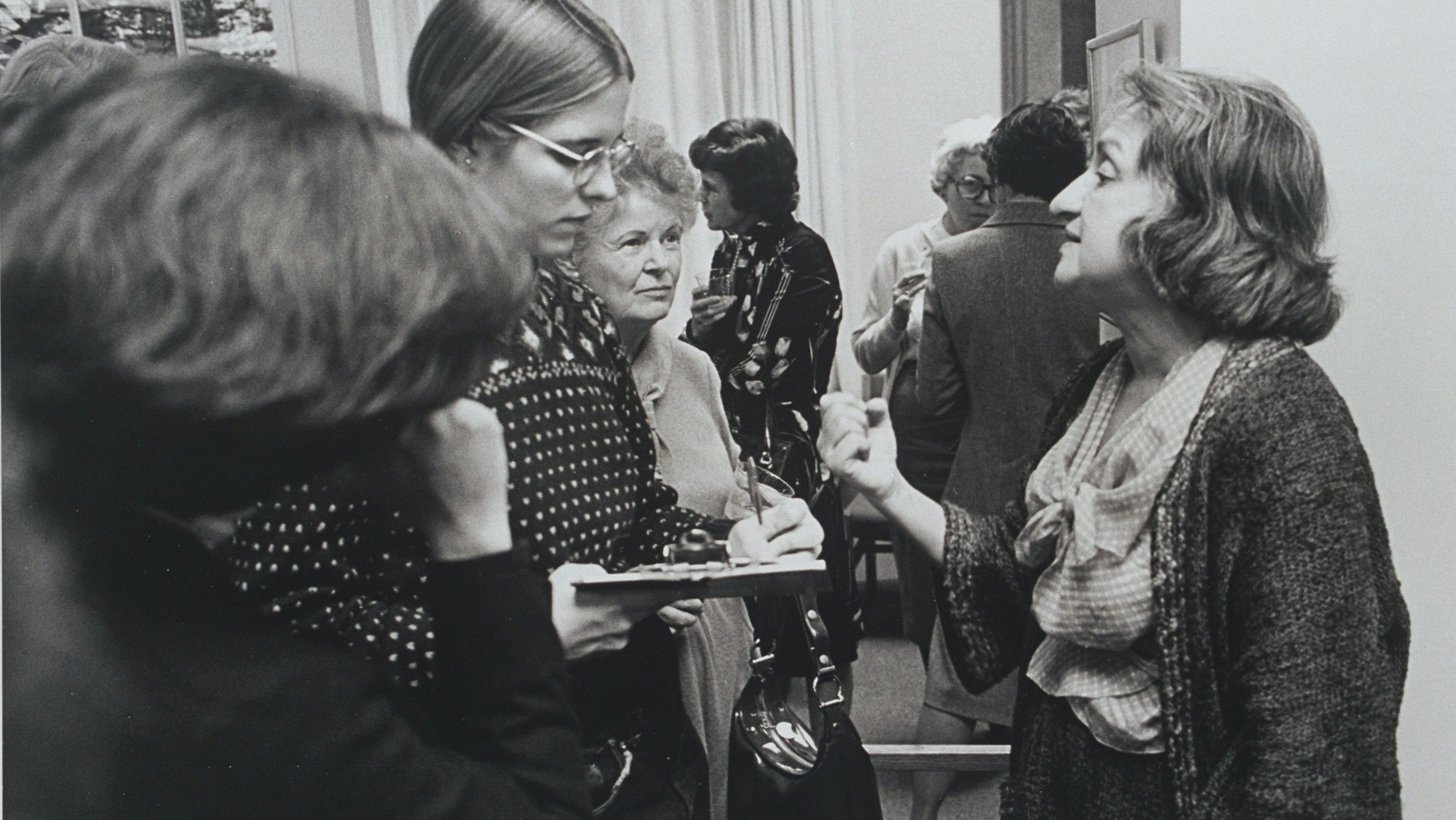Group of women in conversation with Betty Friedan