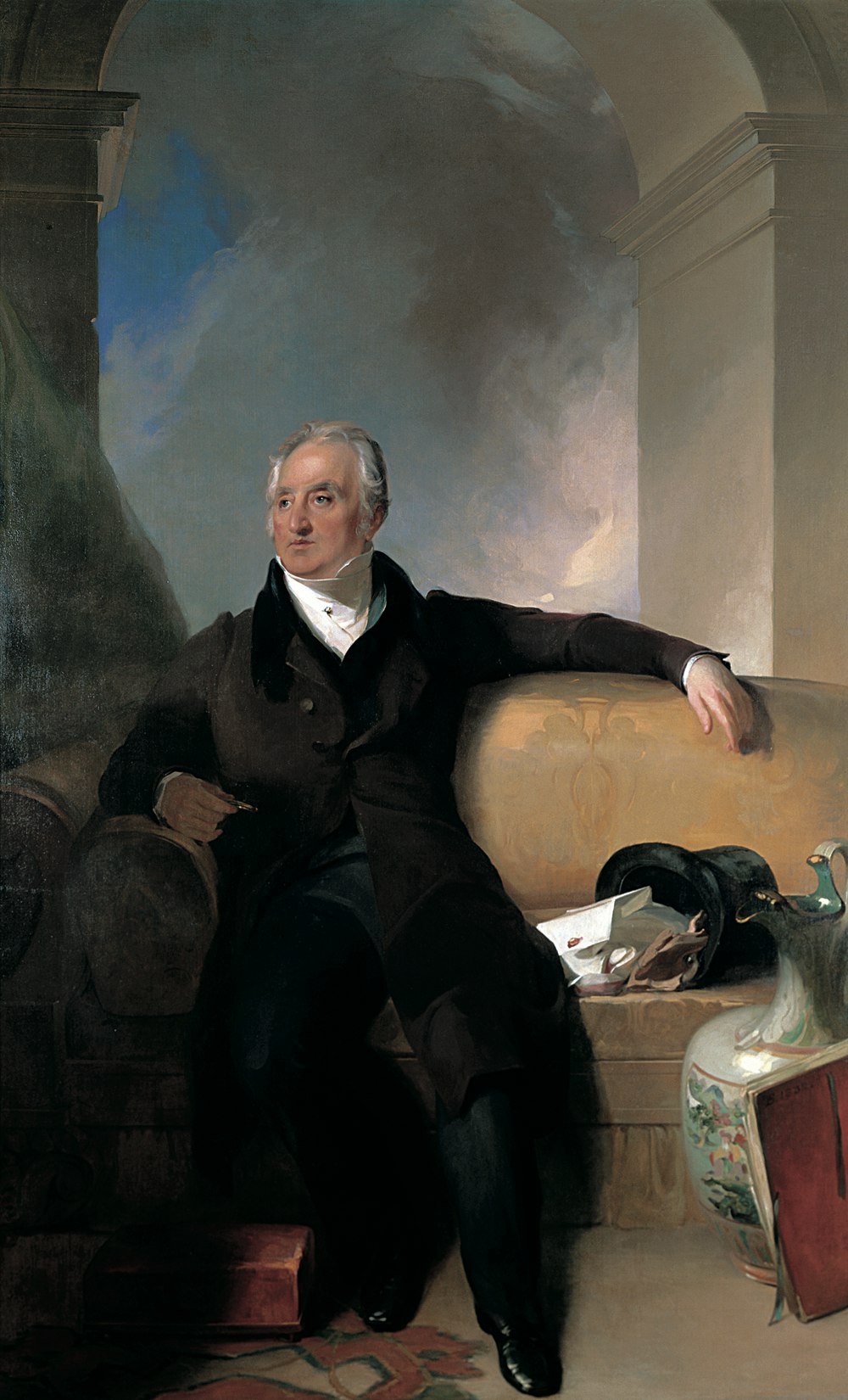 portrait of Thomas Handasyd Perkins reclining on a bench