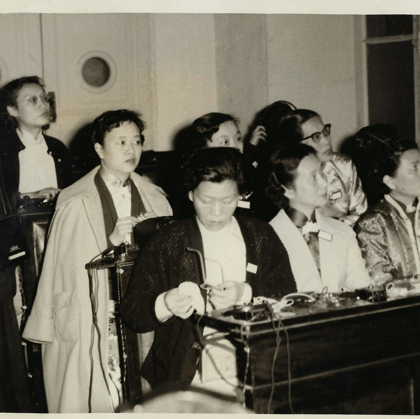 Women seated in lecture hall at the Afro-Asian Women's Conference